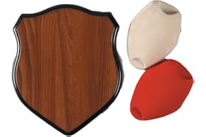 Hunters Specialties Deer Antler Mounting Kit - Hunting Easy-To-Assemble Wood Plaque Deer Mounting Kit with Red & Cream-Colored Skull Cover, Hardware Included