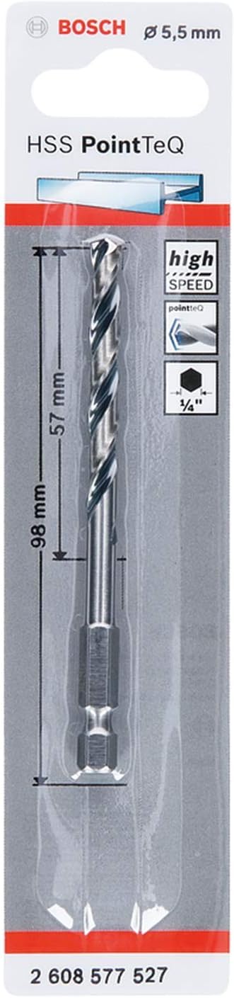 Bosch Professional PointTeQ Hex Drill Bit 5.5 mm 98 mm 1/4'' Hex Shank