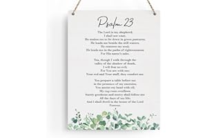 BELLOWDEER Inspirational Scripture Wall Art Bible Verses Psalm 23 Wall Decor Christian Decor Painting Prayer Room Decor Hanging Sign Religious Gift Home Office Nursery Artwork Decoration 8x10 Inches