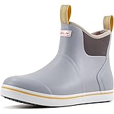 SUREWAY Men's Deck Boots Professional Non-Slip Fishing & Ankle Boating Boot Waterproof Rain Boots, Lightweight Neoprene Rubber Deck Boots