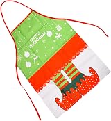 MEISH Elf Pixie Christmas Apron Cartoon Polyester Kitchen Baking BBQ Home Decor view 2