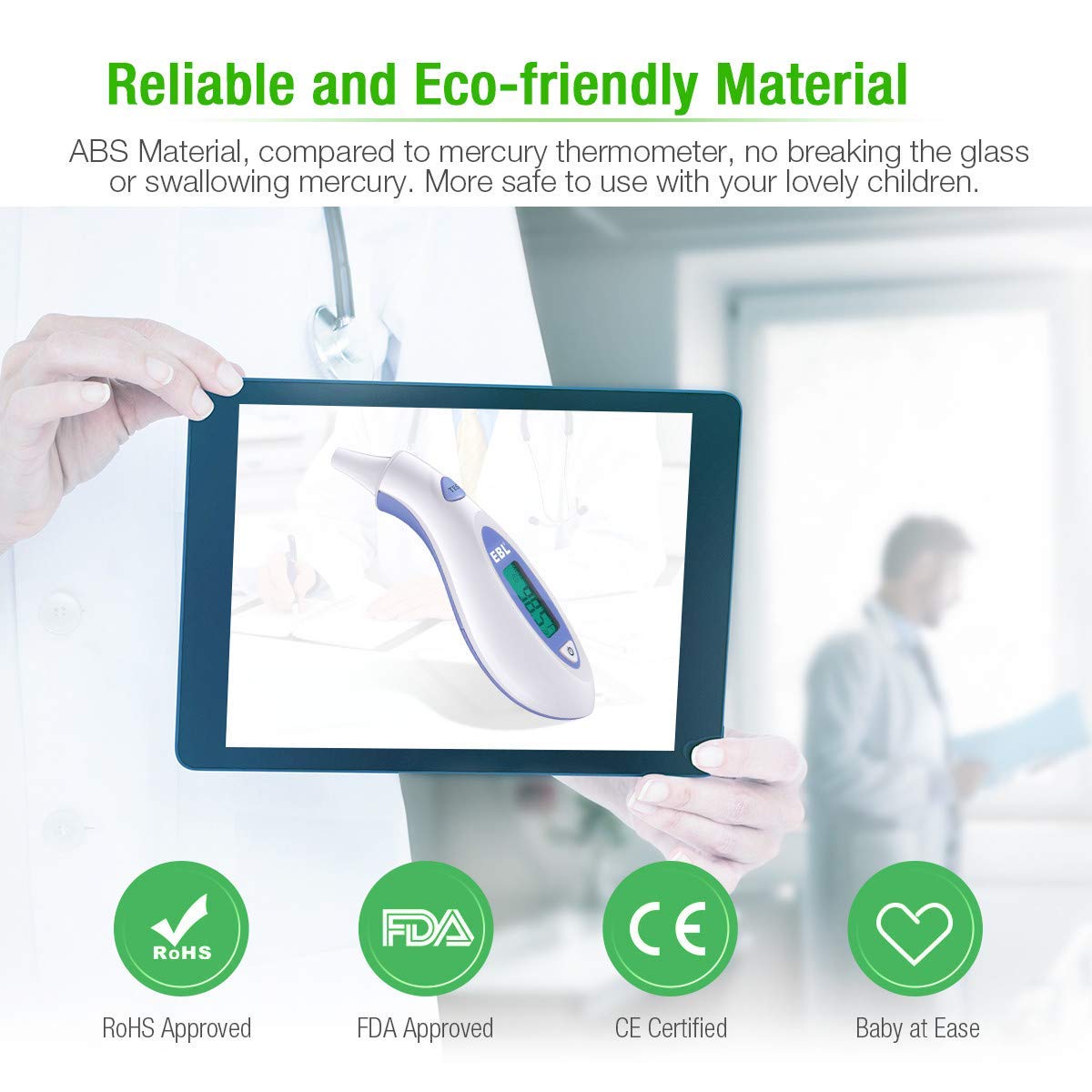 EBL Digital Ear Thermometer Ultra Accurate for Babies Kids and Adults