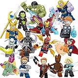 PETON Super Heroes Mini Figures Building Blocks Set 16 Psc - Super Heroes Minifigures Set with Accessories