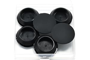 BOPOREAE 6 Pcs 28 mm Silicone Rubber Plugs Snap in Locking Hole Plugs for 28-30 mm (1-1/8"-1-3/16") Round Holes, Flush Type Rubber Stoppers, Flexible Tube Pipe End Caps Covers, Waterproof Sealing Plugs, Black