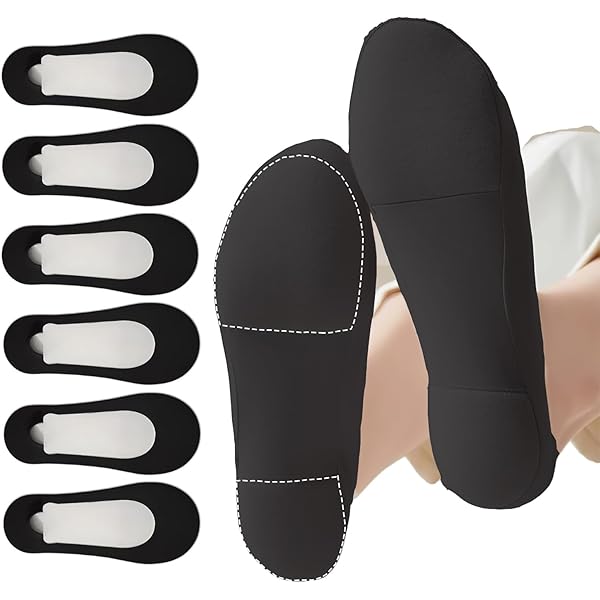 Oslynia 6 Pairs No Show Socks For Women - 3 Colors With Silicone Heel Grip & Shock Absorbent Bottom