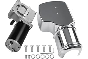 FHRHRY 900W 60:1 1.2HP Electric Tarp Motor for Dump Trucks up to 28' Length, Universal Tipper Truck Canopy Motor for Dump Truck Tarp System with Chrome Housing Cover- 12V DC, 60RPM(+/-6RPM)- 5 Years Warranty