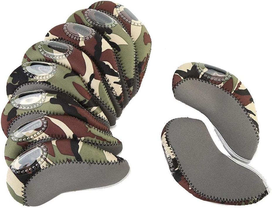 Golf Irons Headcover Elastic Neoprene Iron Head Protective Covers with Double Color