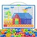 MAGIKON 296-Pack Mushroom Nails Mosaic DIY Science Pile up Toys,Creative Mosaic Pegboard Jigsaw Puzzle Game Educational Toys Children