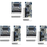 QIACHIP 3 Sets of 433mhz RF Transmitter and Receiver Module Wireless 4 Channel Output Link Kit Set with 1527 Learning Code for Remote Control
