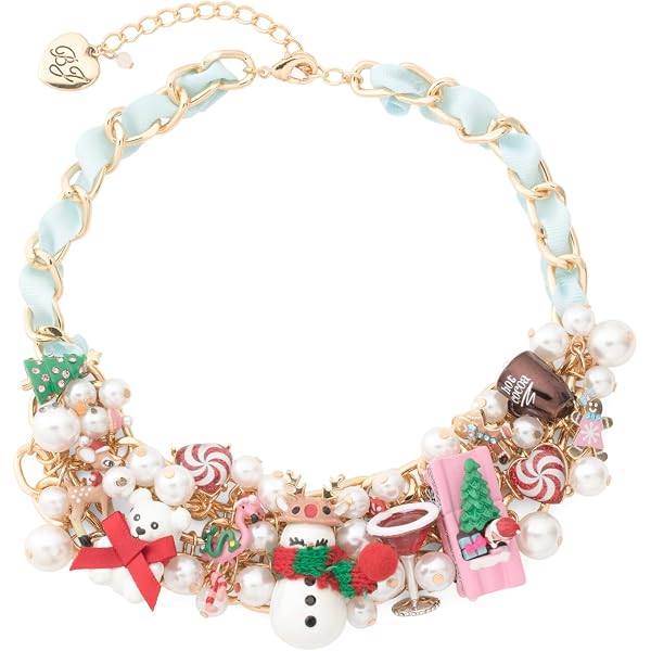 Collana Betsey Johnson nuova con etichette grande strass