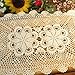 kilofly Crochet Cotton Lace Table Placemats Doilies Set, 2pc, Oblong, Beige,15 x 23 inch