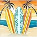 Surf Birthday Party Supplies, Serves 16, Sturdy Dinner Plates, Dessert Plates, Luncheon Napkins, Beverage Napkins, Plastic Table Cover, Retro Theme, Wildflower Party Planner