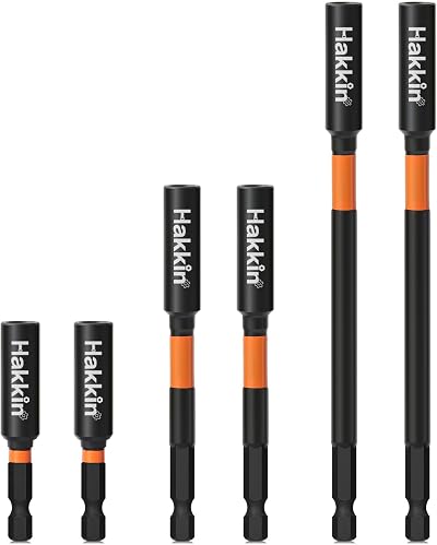 Hakkin Magnetic Bit Holder Set 6Pcs 1/4 Inch Hex Shank S2 Steel Extension