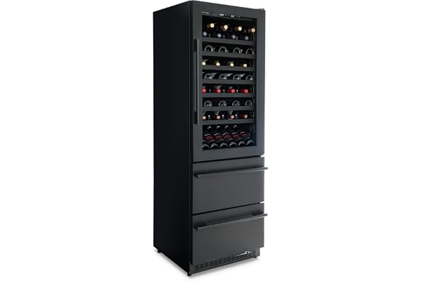 NewAir 24" Dual Zone Beverage Refrigerator & Wine Cooler for 108 Bottles & 175 Cans | Freestanding or Built-In Under Counter Mini Fridge for Beer, Wine and Soda | Black Stainless Steel