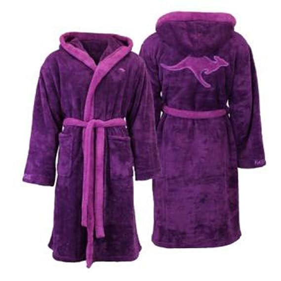 KangaROOS Bademantel Saunamantel Morgenmantel Kapuzenbademantel Hausmantel Unisex Farbe Beere/pink Größe L foolonli