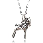 EnCharmed Sterling Silver Fawn Baby Deer 3D Charm Necklace, 18"