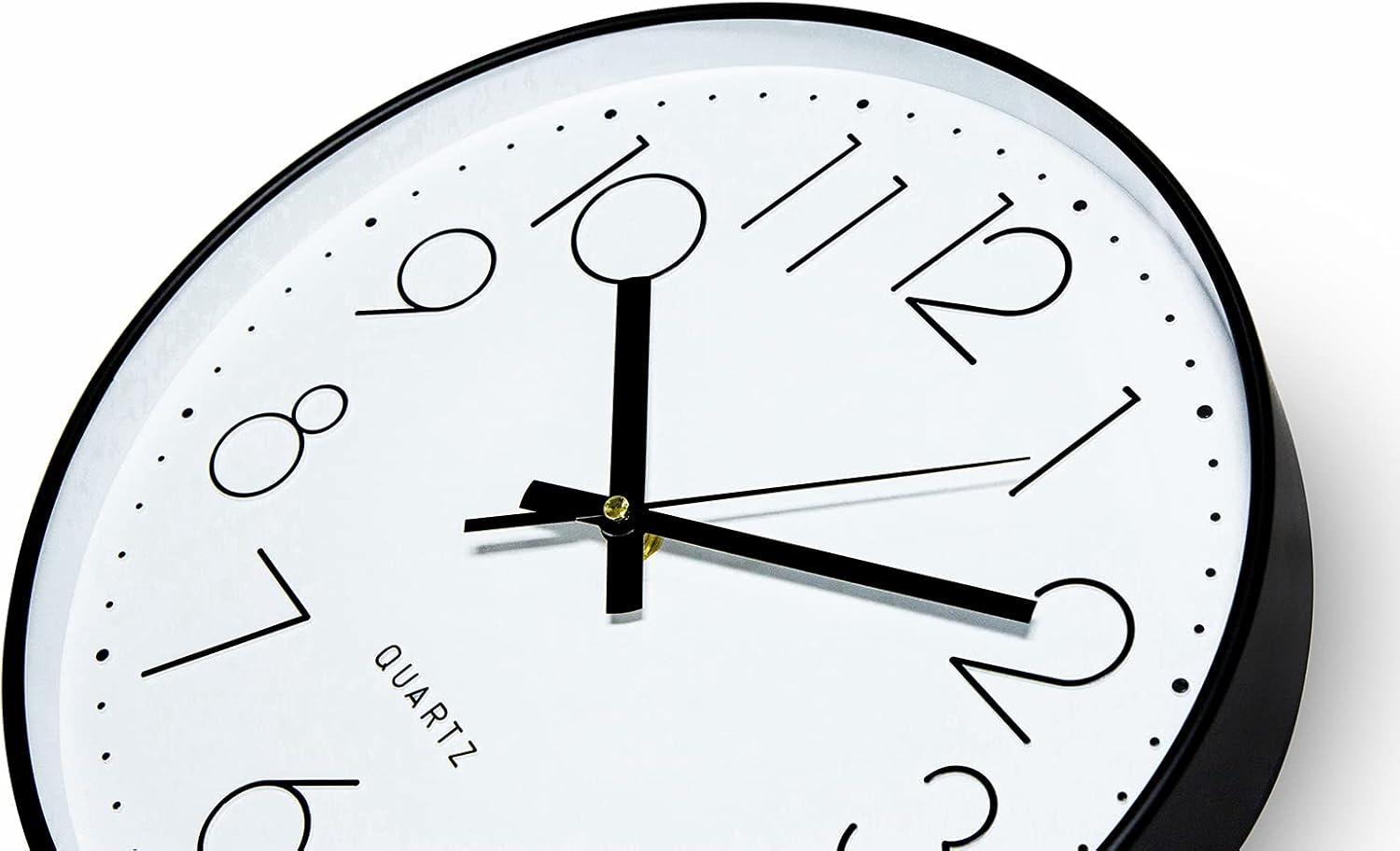 WJIEH Wall Clock Battery Operated,12 Inch Wall Clocks Quality Quartz Round Easy to Read,Non Ticking Modern Wall Clock for Home Office Classroom School(Black): Kitchen & Dining