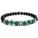 Handmade Malachite and Black Tourmaline Healing Bracelet