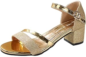 Chunky Heels for Women Strappy Open Toe Ankle Strap Dress Sandals Wedding Party Pump Shoes