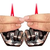 2PACK Brown Fingers Refillable Butane Windproof Torch Lighter,Cool Jet Torch Lighters,Adjustable Flame,Outdoor BBQ Candles (Without Gas)