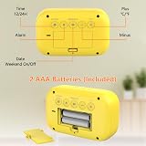 DOOMAY Digital Alarm Clock Bedside Battery Powered LCD Display Yellow view 7