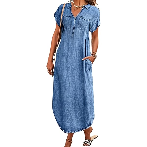 is a denim dress business casual Church Outfit Ideas: Denim Dress Styling