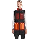 Venustas Women's Quilted Long Heated Vest with Battery, Warm Rechargeable Heating Clothing, Electric Puffer Vest for Ladies