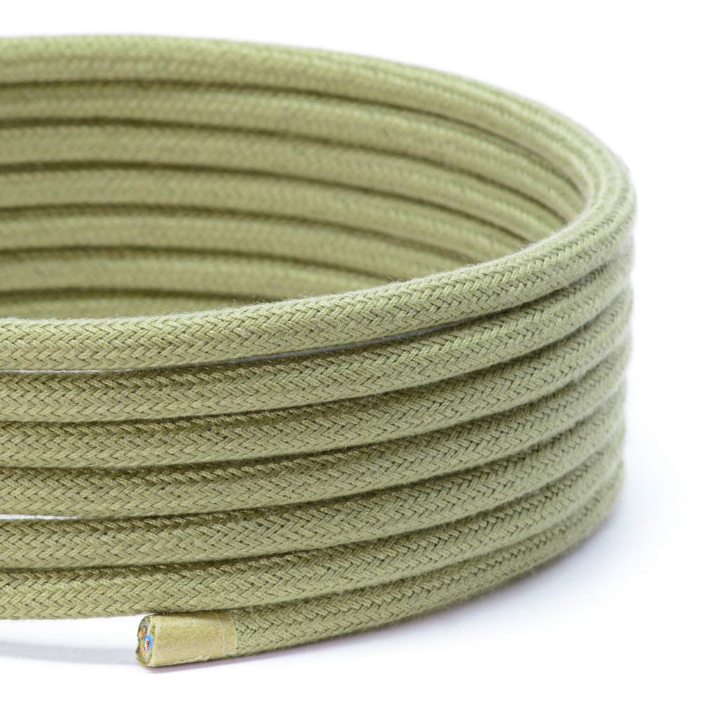 TheCable.Store 3 Core Round Oatmeal Flex Cable 0.75mm Vintage Fabric Braided (5 Meters)