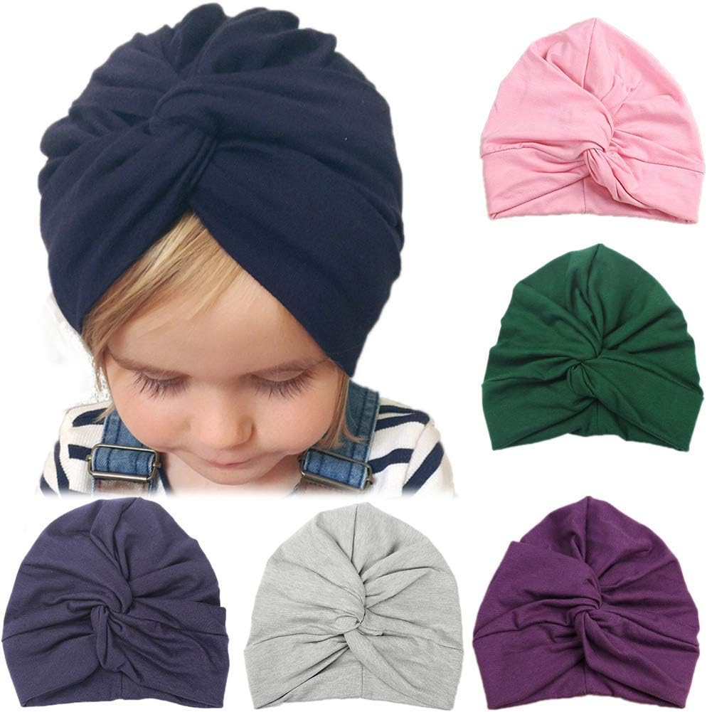 Baby Girl Hats Infant Beanie Soft Cute Turban Head Wrap Knot Caps for Toddler Kids