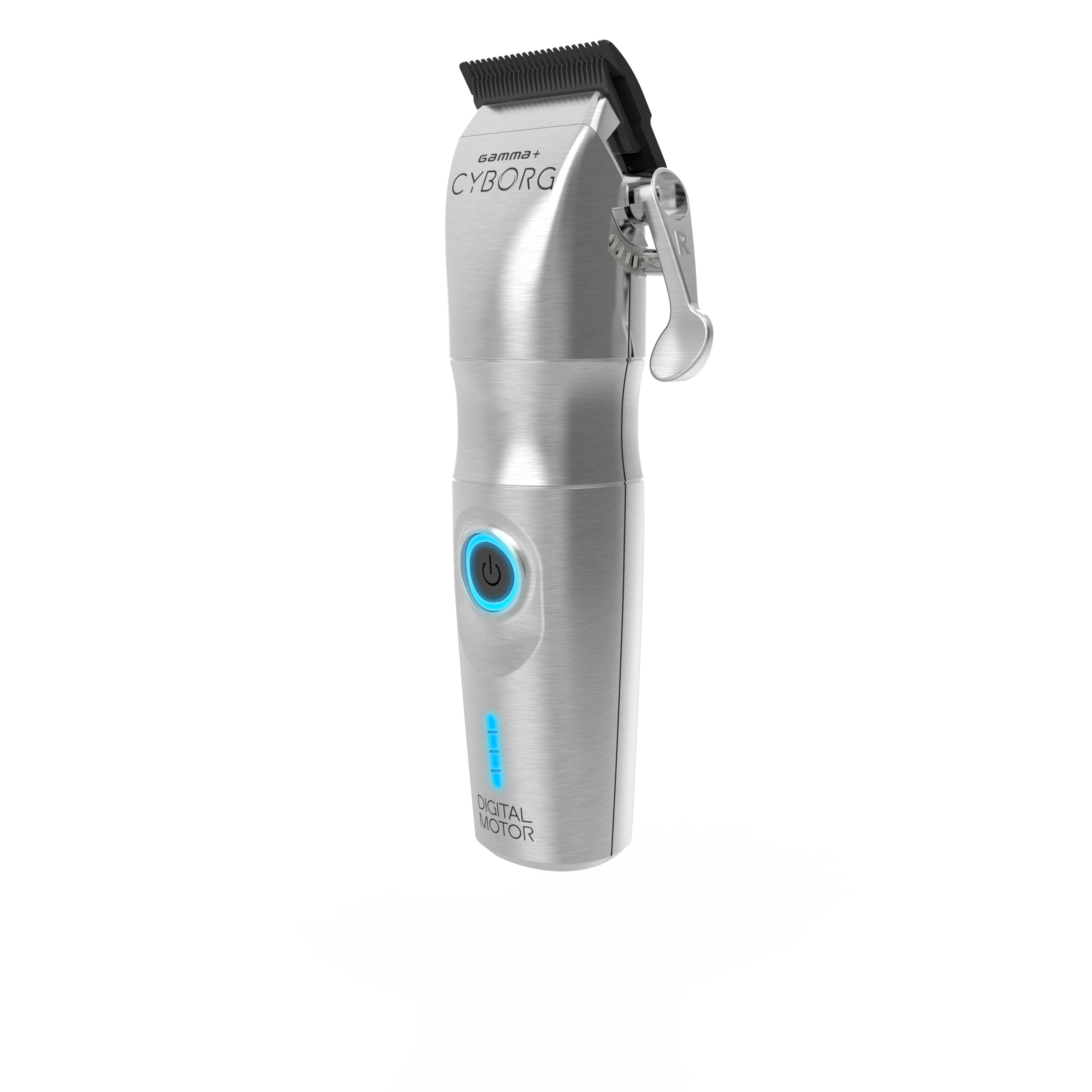 GAMMA+ Cyborg Professional Metal Cordless Ergonomic Hair Clipper Trimmer with Digital Brushless Motor
