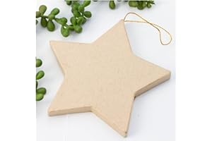 Pack of 12 Unfinished Paper Mache Star Ornaments for Holiday DIY by Factory Direct Craft - Papier Mache Stars Ready to Decorate Christmas Ornaments (Size 4-3/4" x 4-3/4")