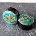 Pair - Mystic Jade Glass Essential Oil Ear Plugs Organic Handmade Ceramic double-flared body jewelry