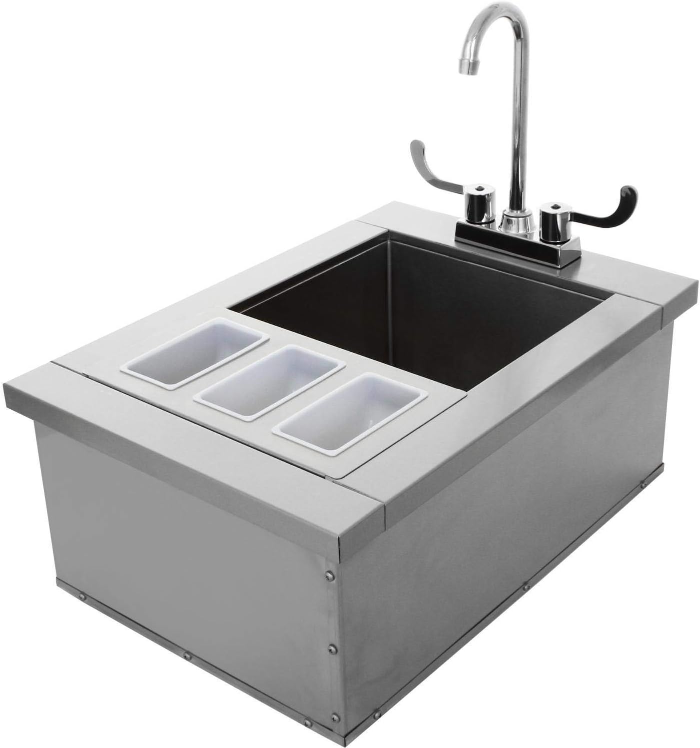 Bbqguys Kingston Series 15 Inch Outdoor Rated Drop In Bar Sink W
