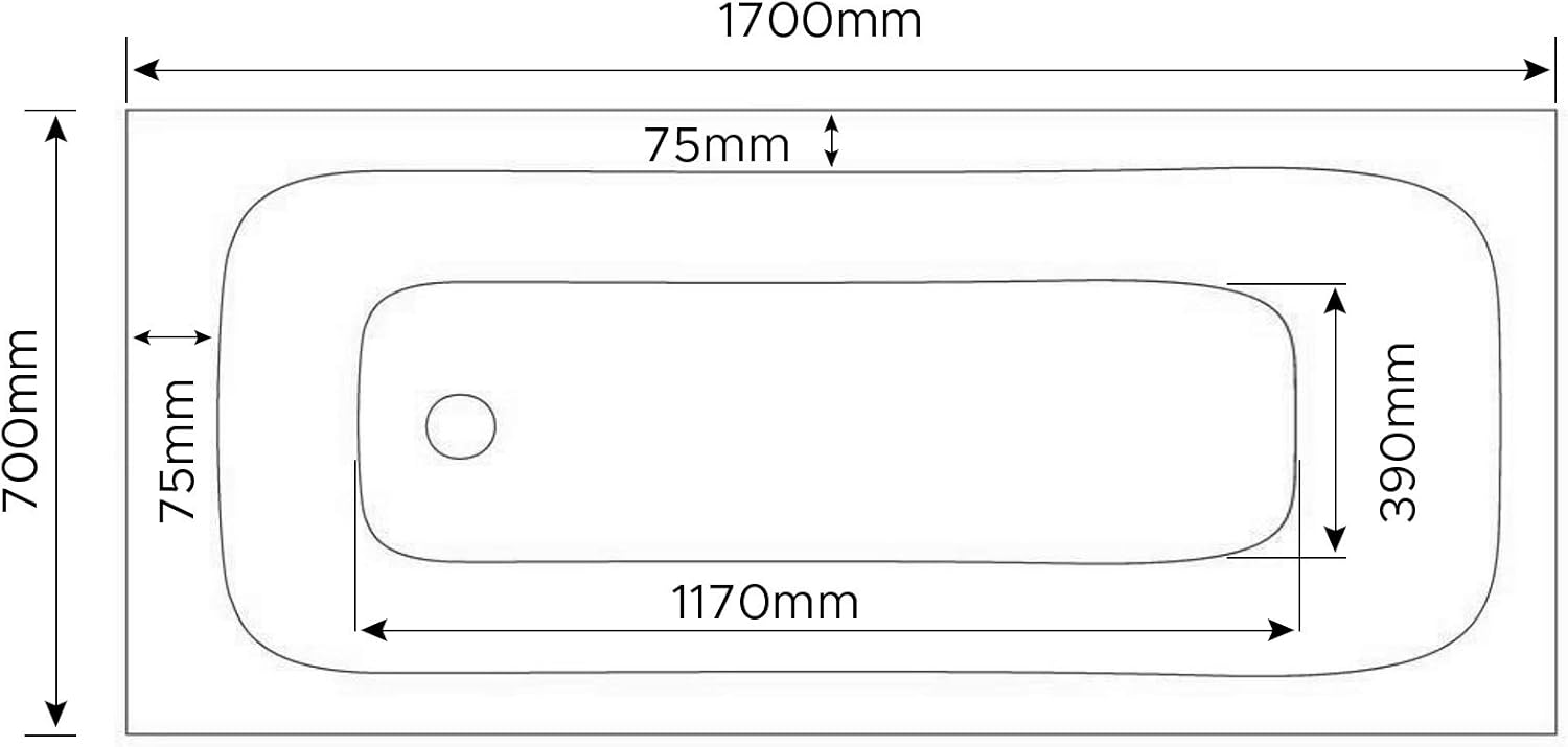 Breeze 1800 x 800mm Designer Single Ended Acrylic Bath with Front Panel