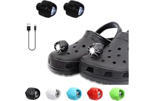 Hoketro 2PCS Rechargeable Croc Lights for Shoes Croc Headlights Camping Lights Flashlights Cute Croc Charms Accessories for Adults Shoes Light for Camping Essential,Dog Walking