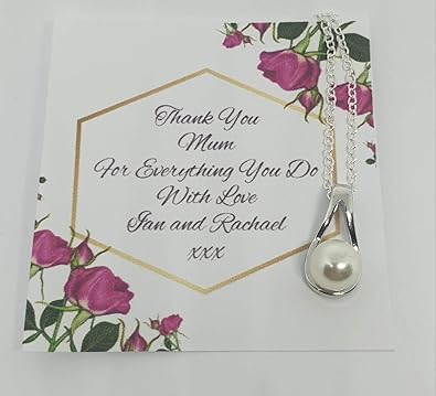 Collana Thank You Regalo Per Damigella D Onore Madre Della Sposa Sposo Personalizzabile Amazon It Gioielli