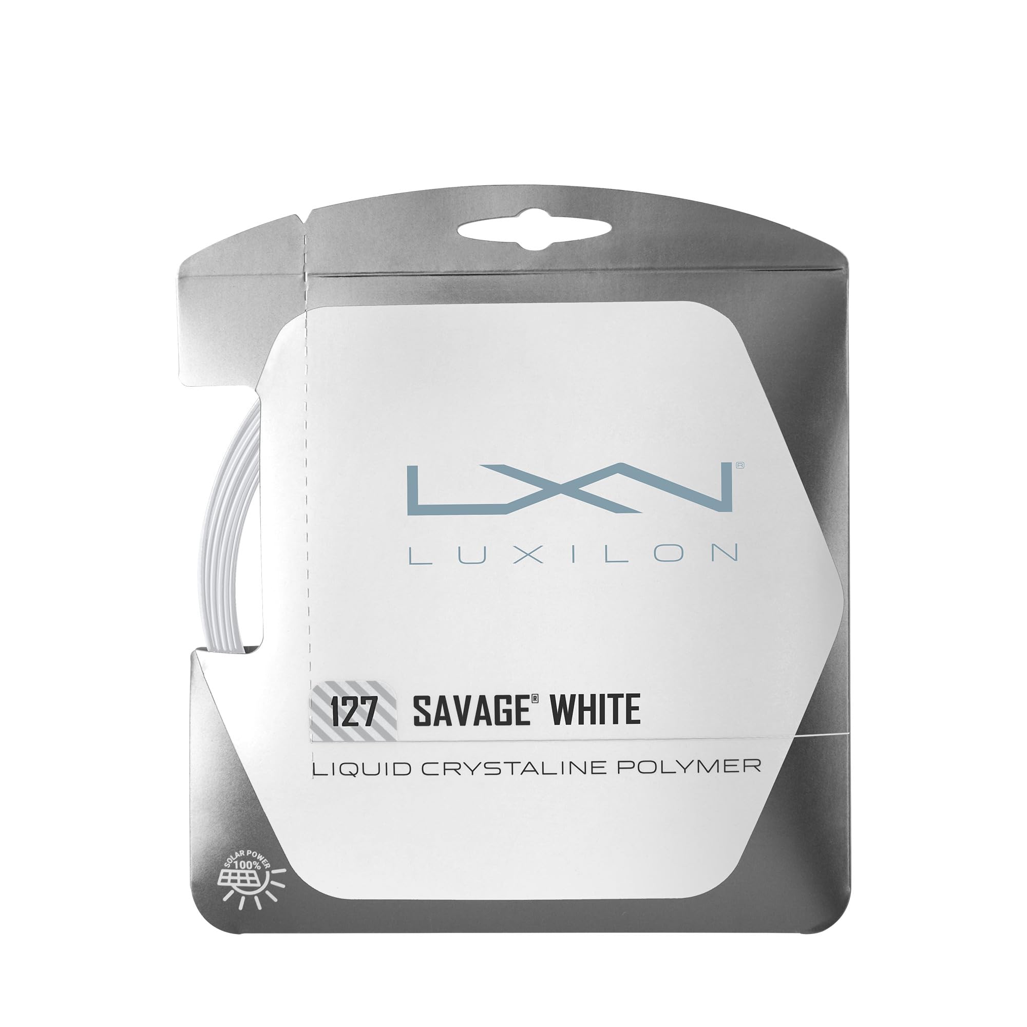 Luxilon Unisex Tennis Racket Wilson Savage String Luxilon Set - White/White, Size 127, 1.27 mm