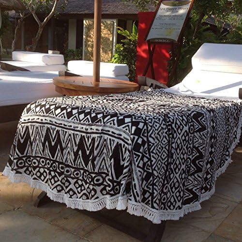 Black Tribal Aztec Round Sarong