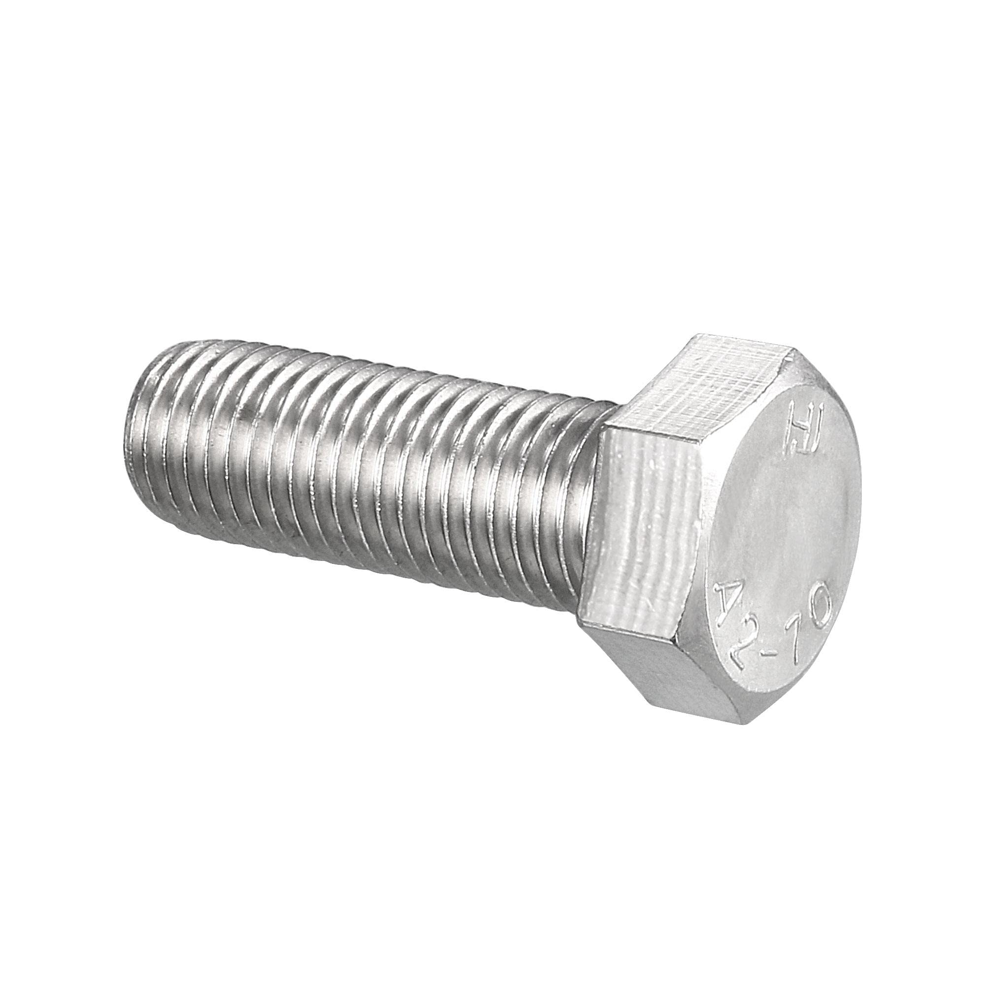 sourcing map M16 Hex Bolt M16-2 x 45mm 304 Stainless Steel 4.8 Grade Fully Threaded Hexagonal Head Screw Bolts 1pcs