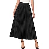 Allegra K Women's Elastic High Waisted Work Casual Flowy Long Pleated Maxi Skirts