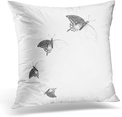 Amazon Com Torass Throw Pillow Cover Black Butterfly Half White