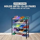 1ABOVE 5 Tier Heavy Duty Shoe Rack Organiser Black</br> view 8
