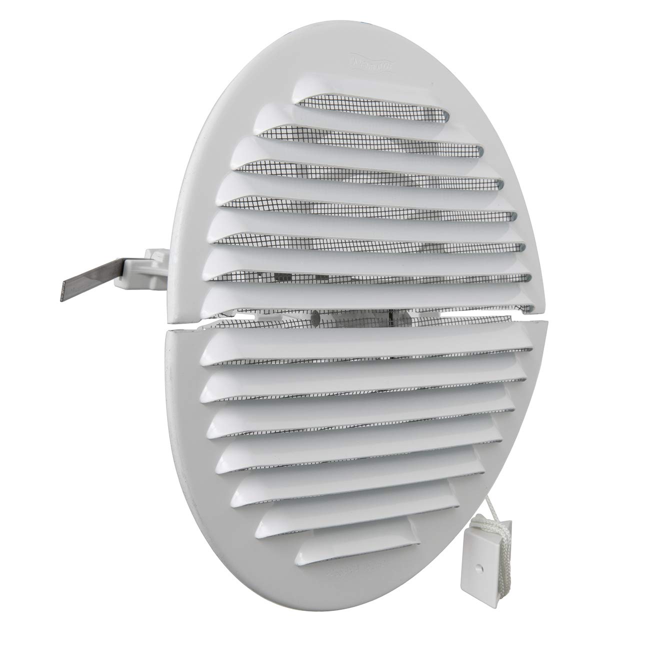 Ventilation GABDF160R Ventilation Grille Round Folding Aluminum Painted White with Insect net Diameter 175 mm
