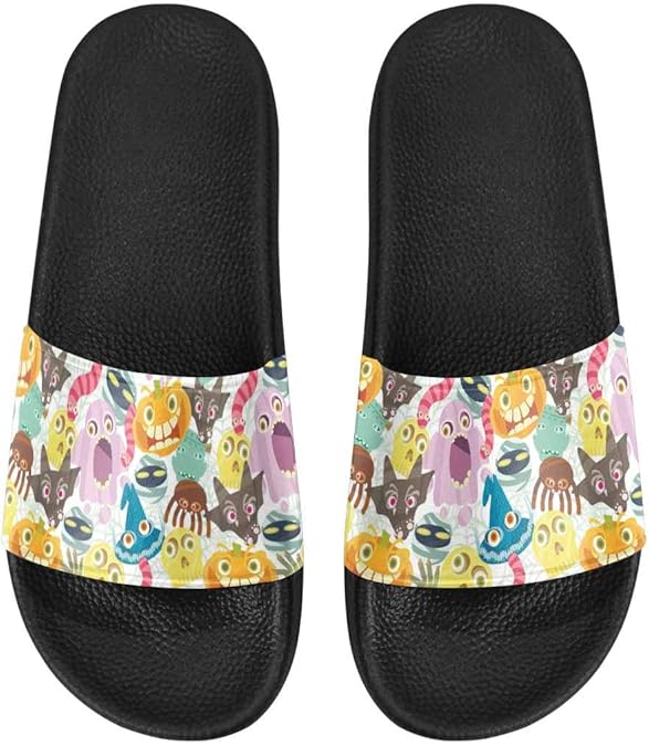 Amazon.com | INTERESTPRINT Women's Indoor Lightweight Shower Pool Slippers US6-US12 Monsters and 