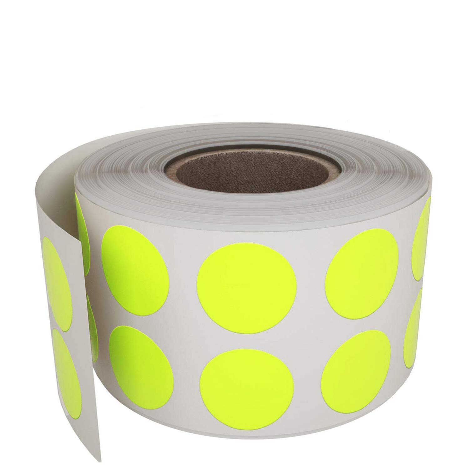 Royal Green Color Coding Stickers in Neon Yellow 1.3 Centimeters (13MM) 1080 Pack