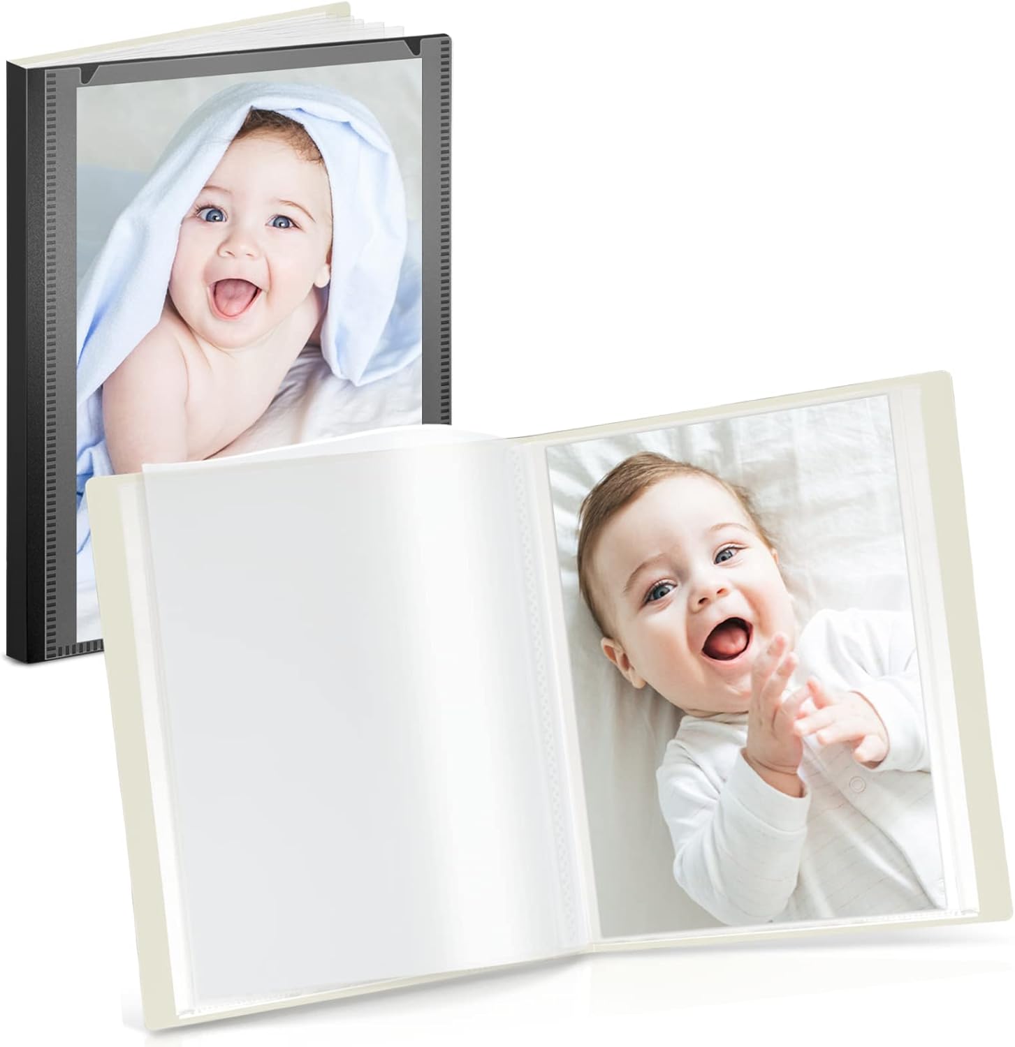 Photo Albums, Frames & Accessories - CRANBURY Small Photo Album 4x6 (Black) - 2-Pack 4 x 6 Photo Book Album, Each Shows 48 Pictures, Mini Picture Album Binder with Customizable Album Cover, Baby Photo Albums with 4x6 Photo Sleeves