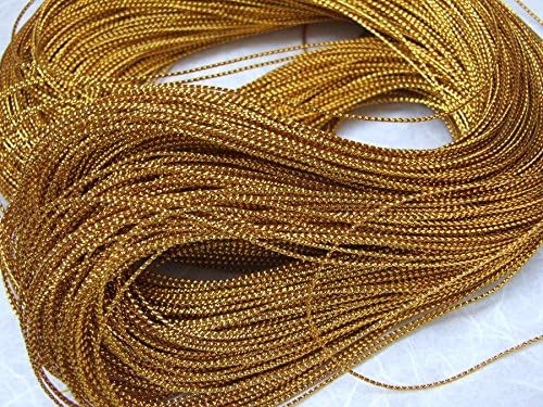 ICRAFY 1 mm. Gold Metallic Rope Polyester Ribbon Glitter 144 Yards