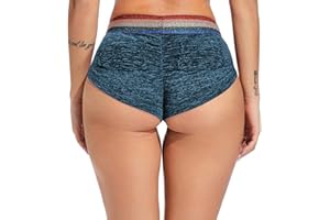 SEASUM Women Sexy Booty Shorts High Waisted Butt Lifting Hot Dance Costume Exotic Rave Clubwear