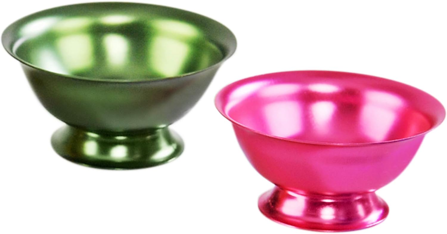 HOME-X Aluminum Bowls, Ice Cream Bowls, Serving Bowls, 5 Ounces (Set of 2) 4 ½” Diameter x 2” H