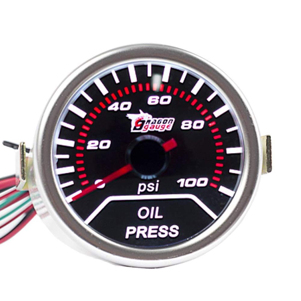 E Support™ Car Universal Smoke Len 2" 52mm Oil Press Pressure Indicator Gauge Meter